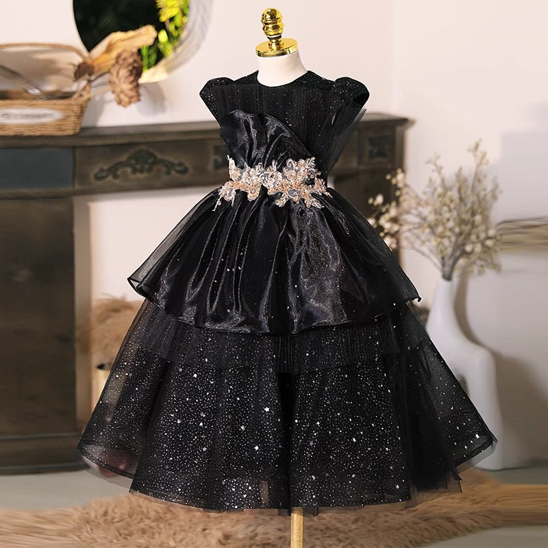 Girls Birthday Princess Dress Black Children Party Dress Girls Birthday Princess Dress Black Children Party Dress
