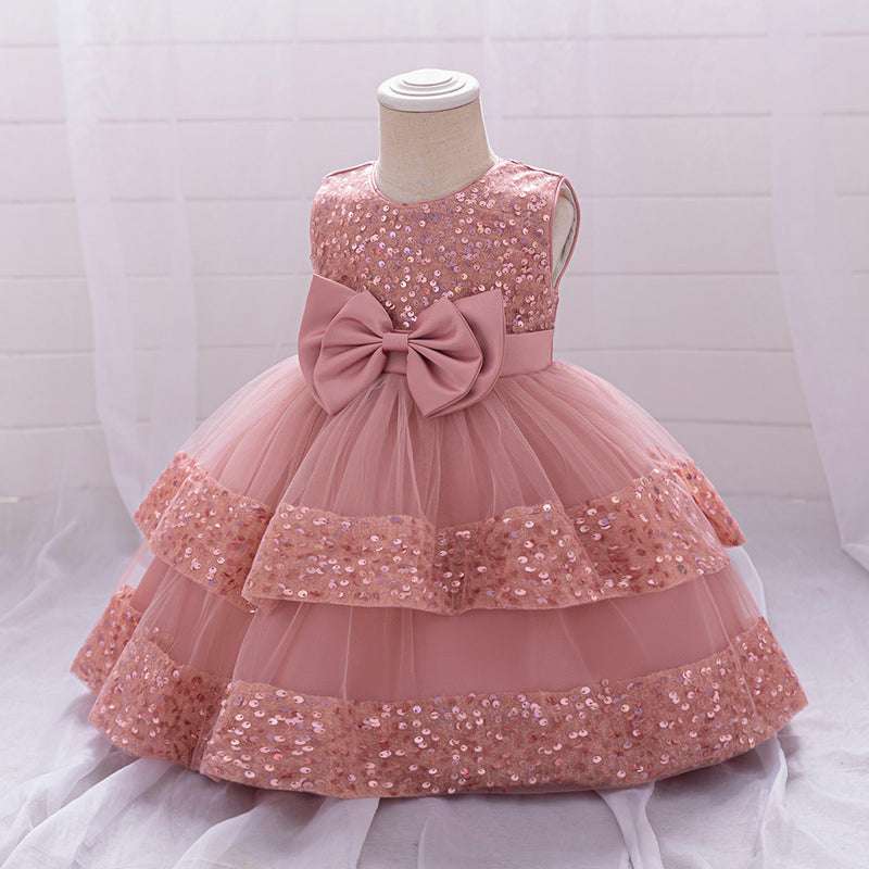 Children's Birthday Sequin Dress Girls Party Princess Dress