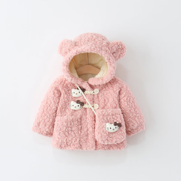 Girls' Winter Cartoon Hooded Warm Coat