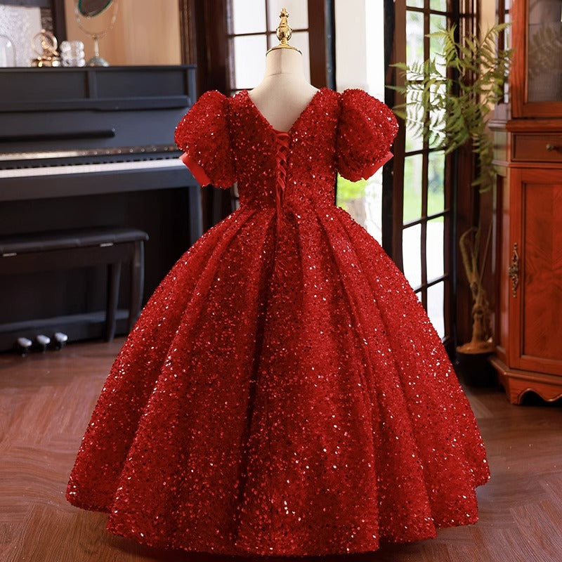 Amazon.com: Awishwill Girl's Pageant Dresses Ball Gown Appliques Tulle  Princess Flower Girl Dress Kids Wedding Party Gown Burgundy : Clothing,  Shoes & Jewelry