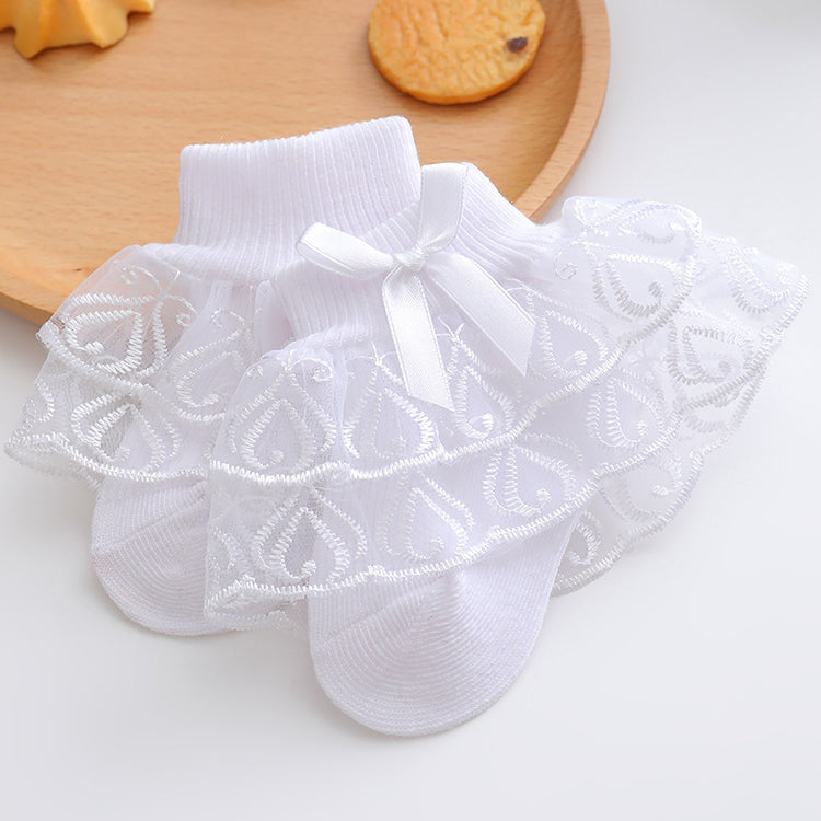 Girls' Double-layered Lace Princess Socks