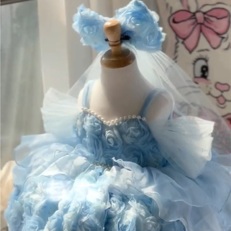Girls Cute Birthday Dress Girls Party Puffy Princess Dress