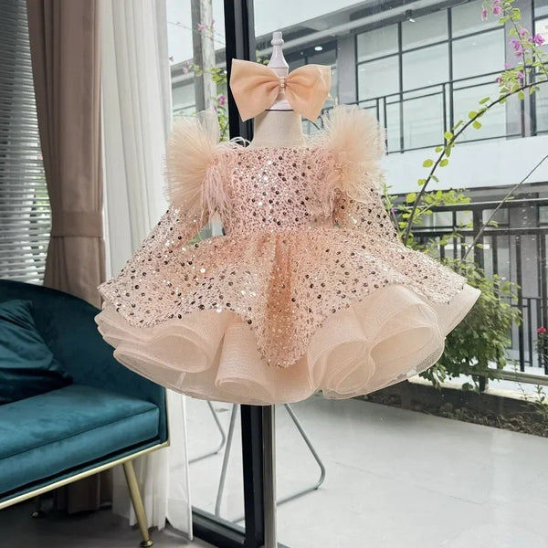 Girls Birthday Princess Dress Children's Sequin Party Dress Girls Christmas Dress