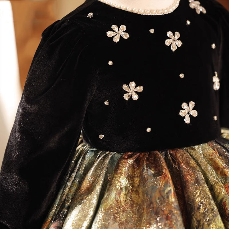 Girls Birthday Dress Winter Children's Puffy Princess Dress Girls Birthday Dress Winter Children's Puffy Princess Dress