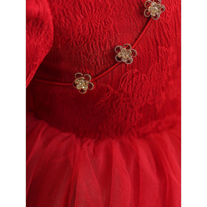 Flower Girl Wedding Dress Baby Christmas Dress Girl Birthday Princess Dress