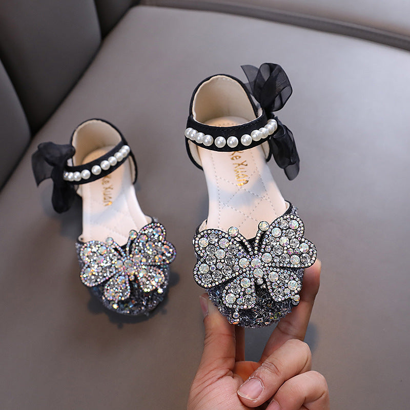 Cute New Baby Girl Princess Diamond Leather Shoes