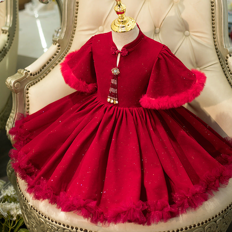 Girl Christmas Dress Toddler Pageant First Communion Princess Dress