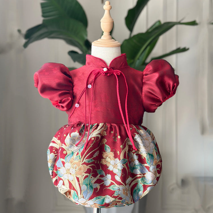Birthday Buckle Pattern Baby Romper