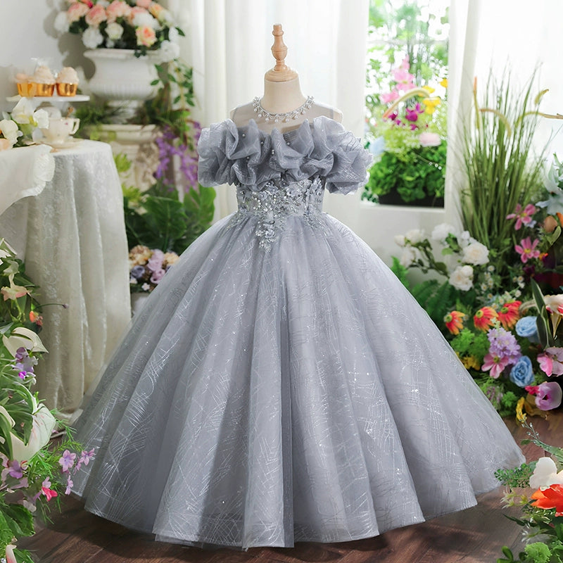 Girls Elegant Party Dress Children's Birthday Dress Girls Prom Princess Dress