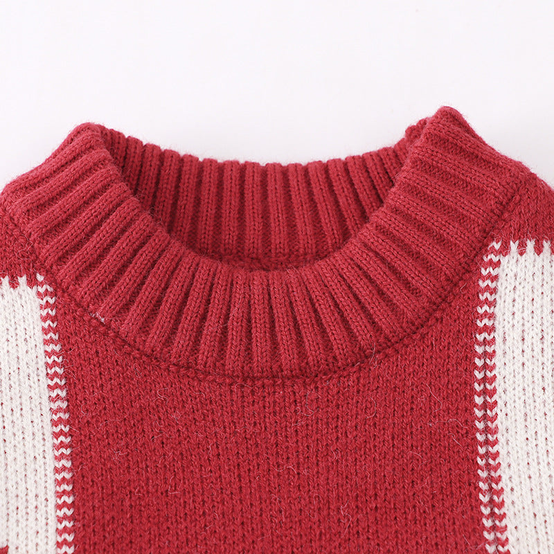 Girls Thickened Red Sweater New Year Sweater