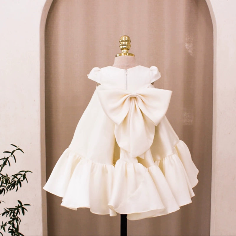 Cute Baby Birthday Dress Flower Girl Satin Princess Dress