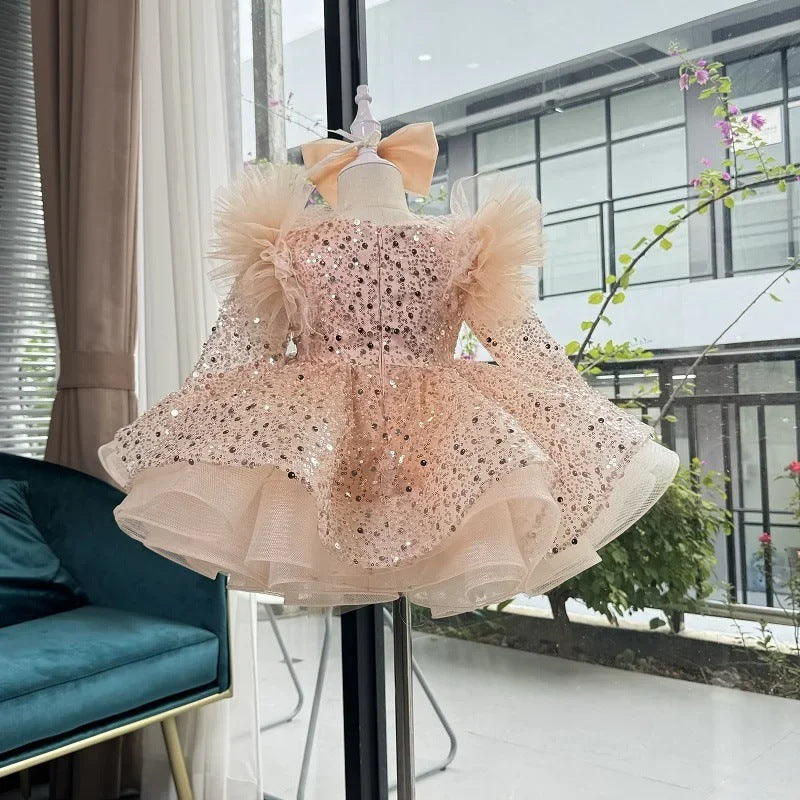 Girls Birthday Princess Dress Children's Sequin Party Dress Girls Christmas Dress