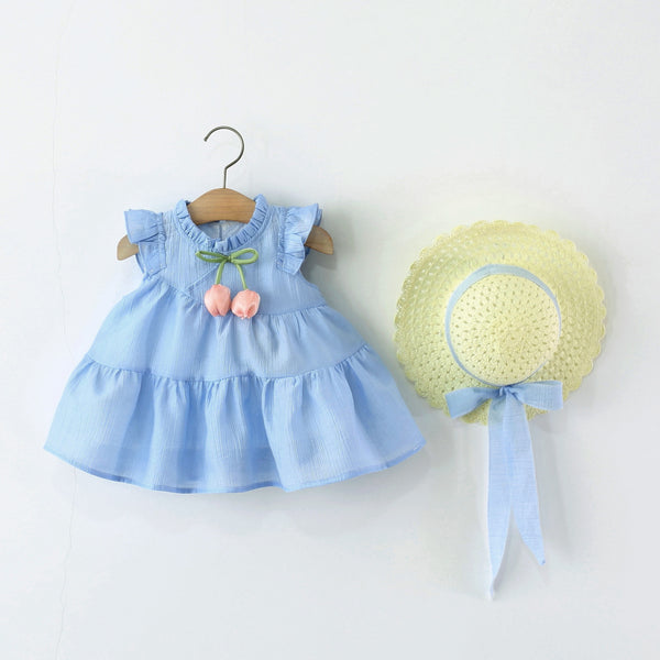 Girls Flying Sleeves Princess Dress Baby Tulip Dress