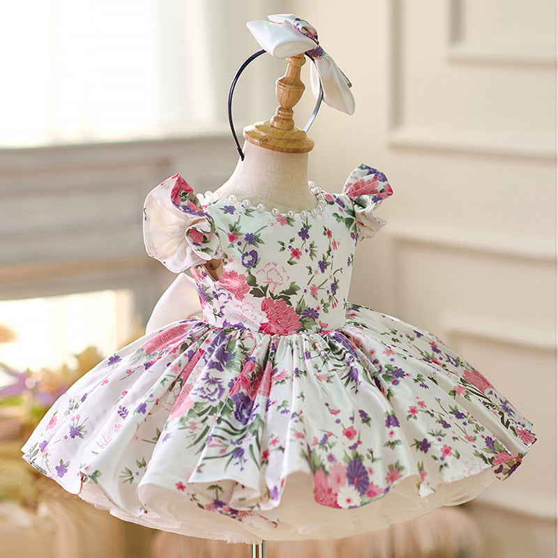 Elegant Girls Printed Dress Girl Formal Dresses Flower Girl Dresses Elegant Girls Printed Dress Girl Formal Dresses Flower Girl Dresses