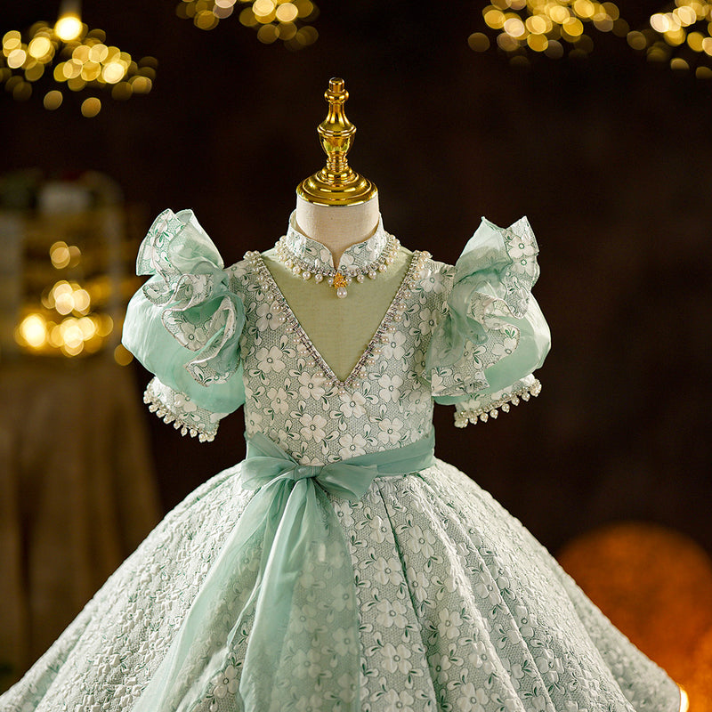 Baby Girl Green Sequins Communion Dress Toddler Birthday Princess Dress, Green / 4-5 Years (120cm) Baby Girl Green Sequins Communion Dress Toddler Birthday Princess Dress, Green / 4-5 Years (120cm)