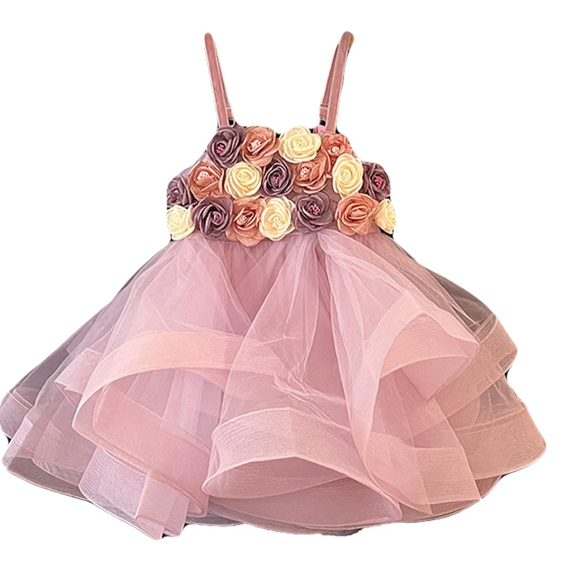Girls Communion Dress Baby Girl Party Mesh Dress