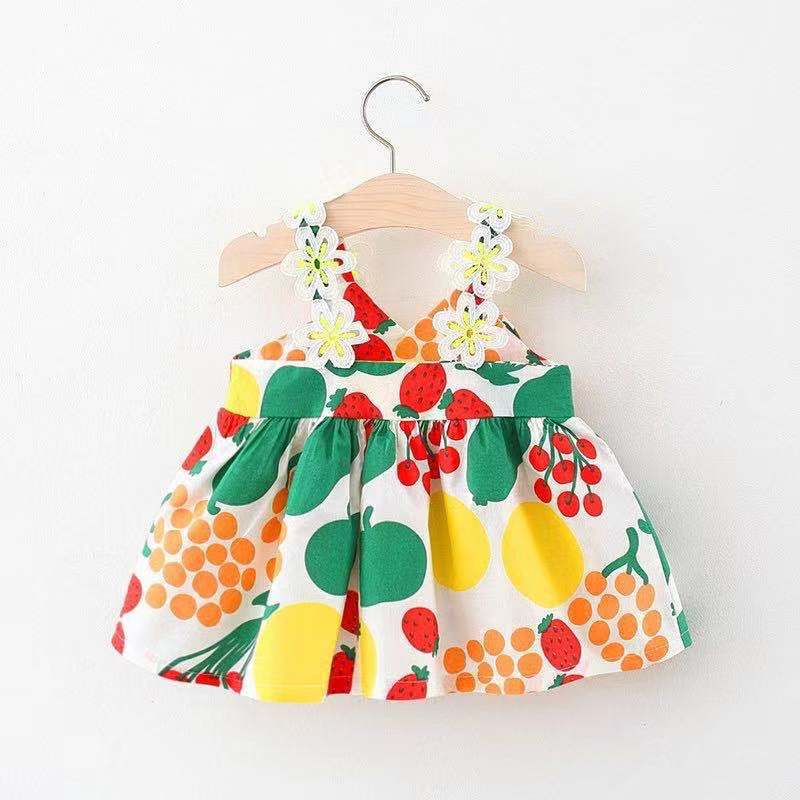 Summer New Graffiti Suspenders Girls Cute Dress