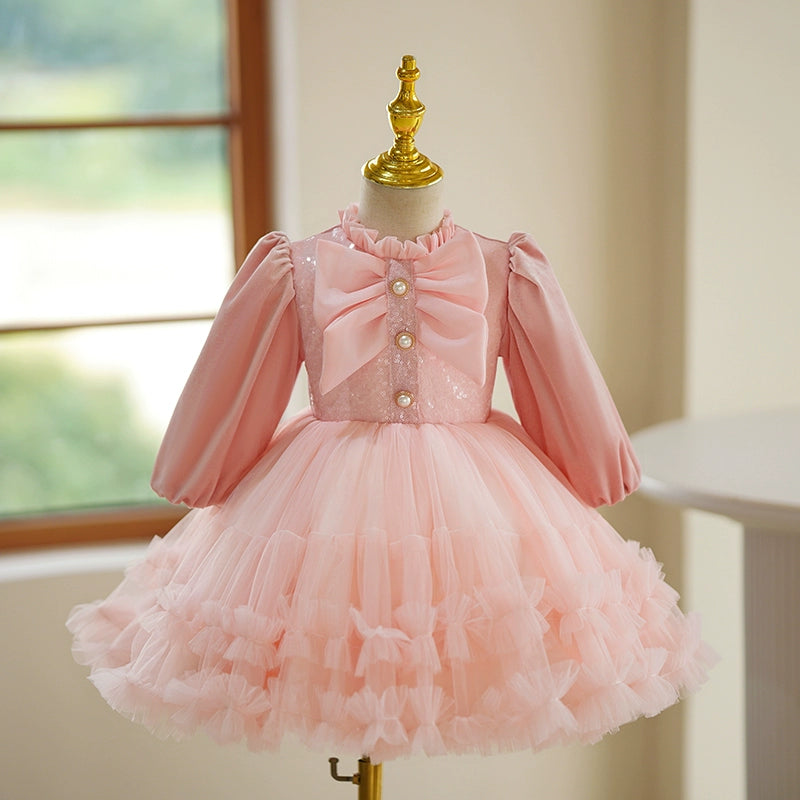 Cute Baby Girl Winter Dress Toddler Pageant First Birthday Princess Dress, Pink / 3-4 Years (110cm) Cute Baby Girl Winter Dress Toddler Pageant First Birthday Princess Dress, Pink / 3-4 Years (110cm)