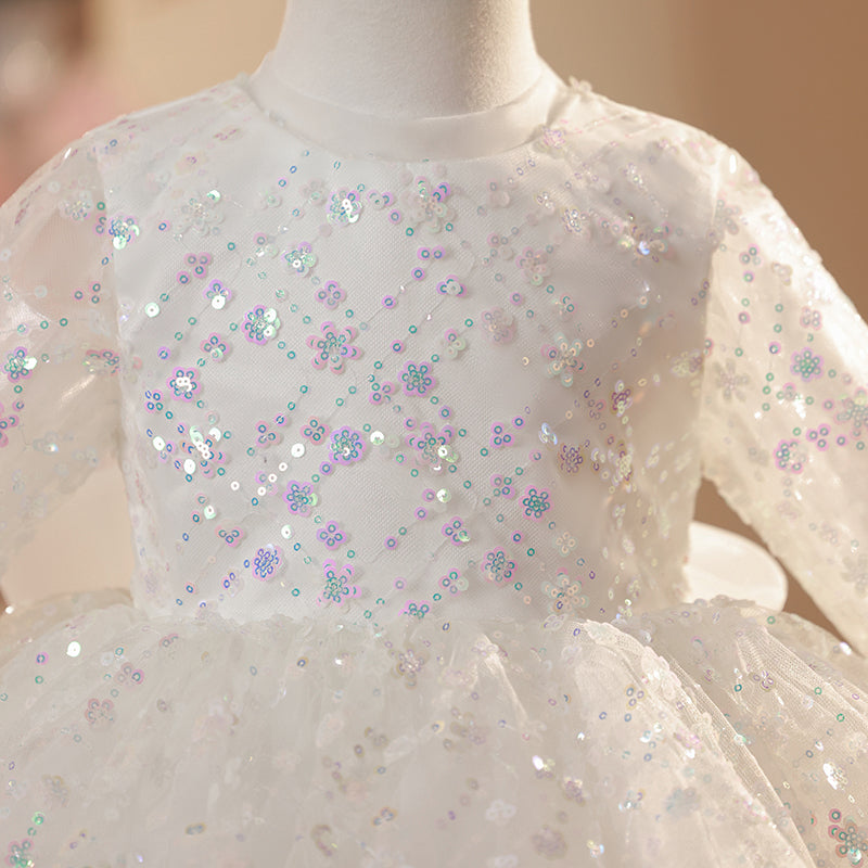 Cute Baby Girl Autumn Sequins Dress Toddler Pageant Birthday Princess Dress