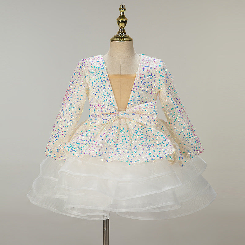 Floryme Princess Sequined Knee-length Toddler Birthday Dress
