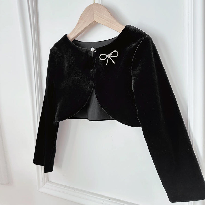 Baby Girls Velvet Long Sleeve Short Jacket