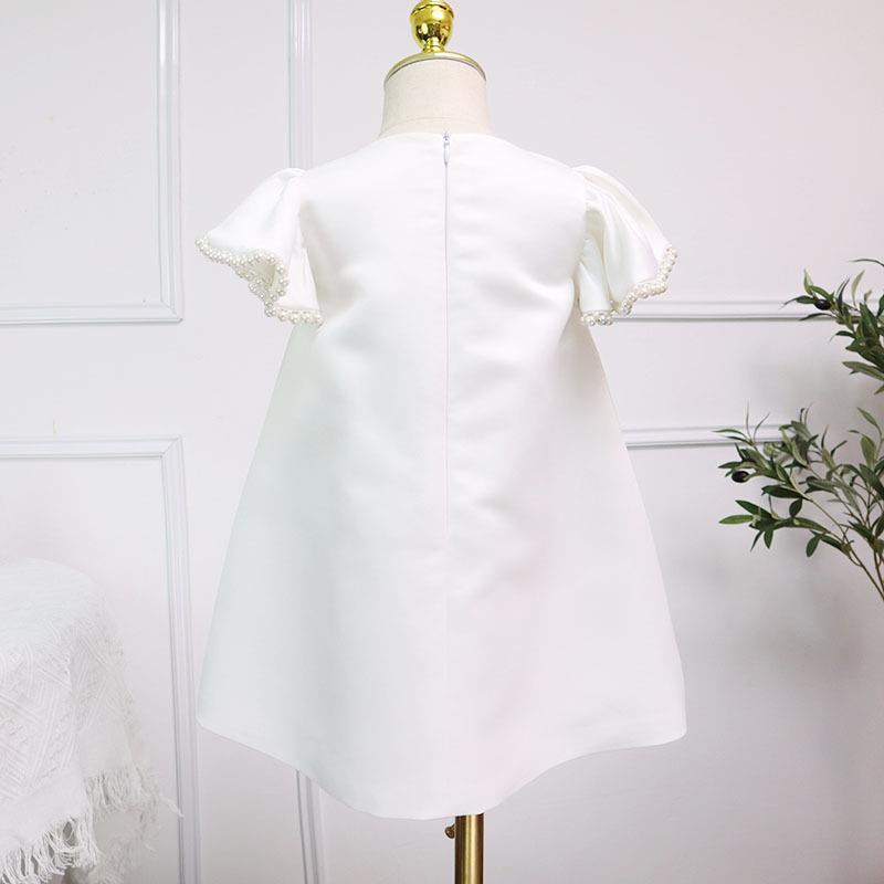 Elegant Baby White Christening Dress Toddler Formal Dress