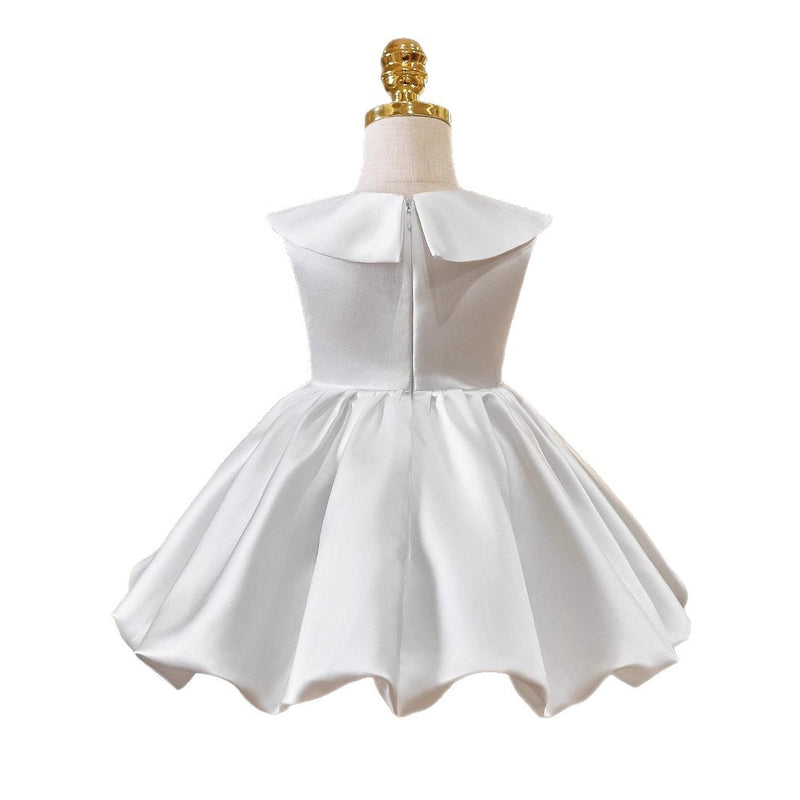 Girls White Birthday Dress Flower Girl Puff Princess Dress