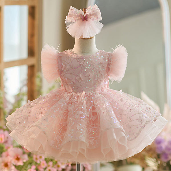 Flower Girl Dress Sequined Dress Fluffy Dress Toddler Beauty Pageant Princess Dress Flower Girl Dress Sequined Dress Fluffy Dress Toddler Beauty Pageant Princess Dress