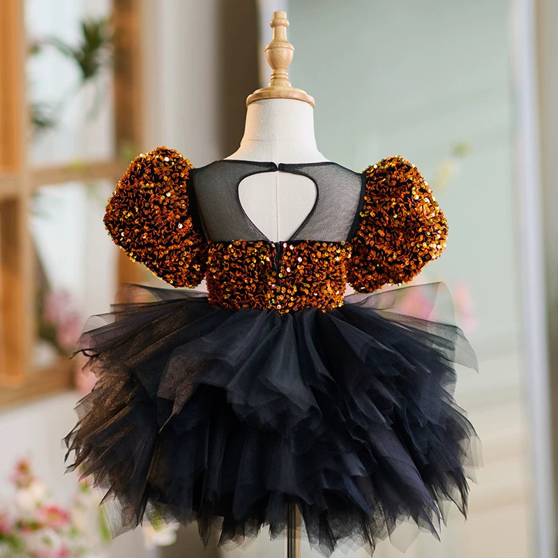 Sequin Puff Sleeve Princess Dress Christmas Dress Sequin Puff Sleeve Princess Dress Christmas Dress