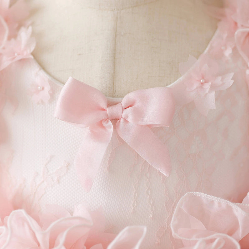Pink Baby Birthday Dress Flower Girl Princess Dress