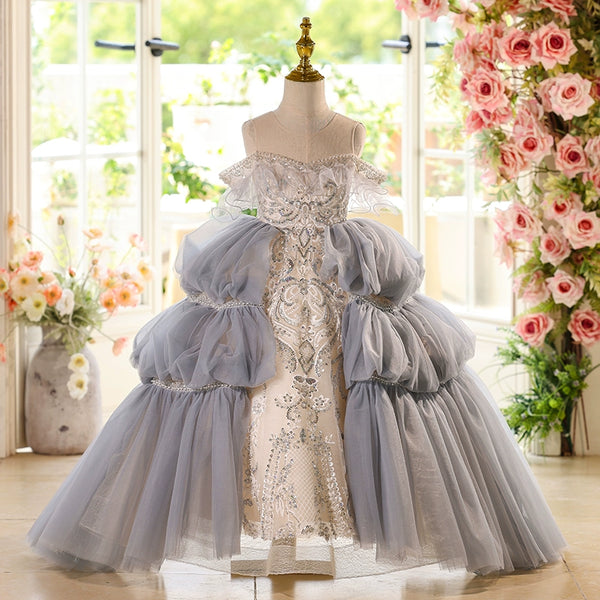 Girls Elegant Ball Princess Dress Girls Birthday Dress