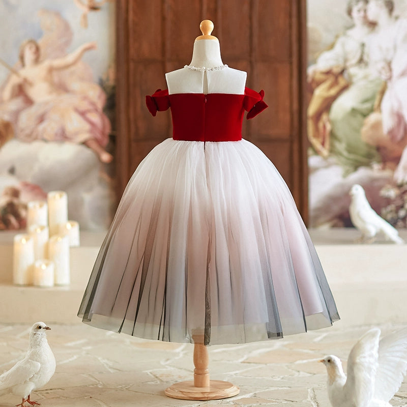 childrens prom dresses Trendy White Half Sleeve Kids Gown GCH0163 You can use this Beautiful Fancy Gown on a birthday Pink Girls Prom Dress Girls