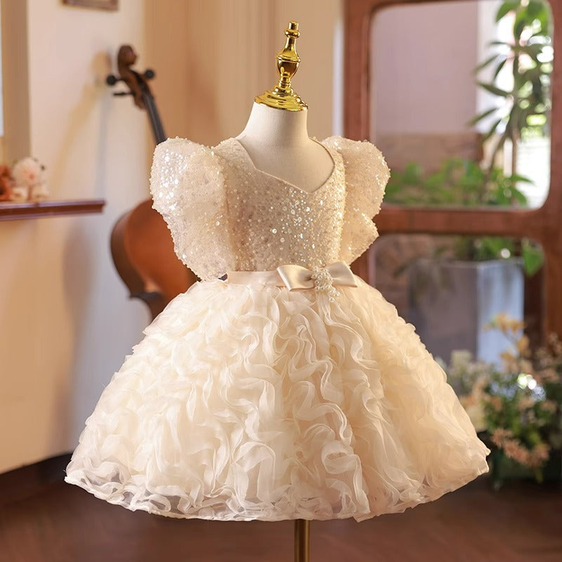 Black Friday Offer - Girl Party Dresses - Baby Girl Sequins Flower Dress Toddler First Communion Dresses Birthday Dress, Beige / 9-10 Years (150cm) Black Friday Offer - Girl Party Dresses - Baby Girl Sequins Flower Dress Toddler First Communion Dresses Birthday Dress, Beige / 9-10 Years (150cm)