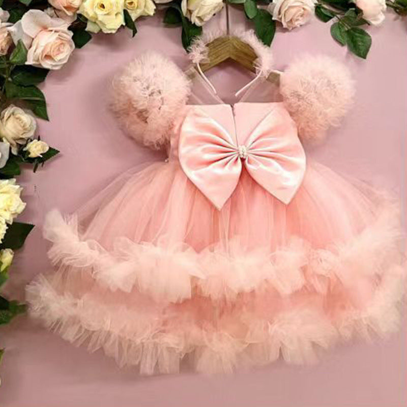 Baby Girl  Beauty Pageant Dress Toddler Birthday Fluffy Princess Dress