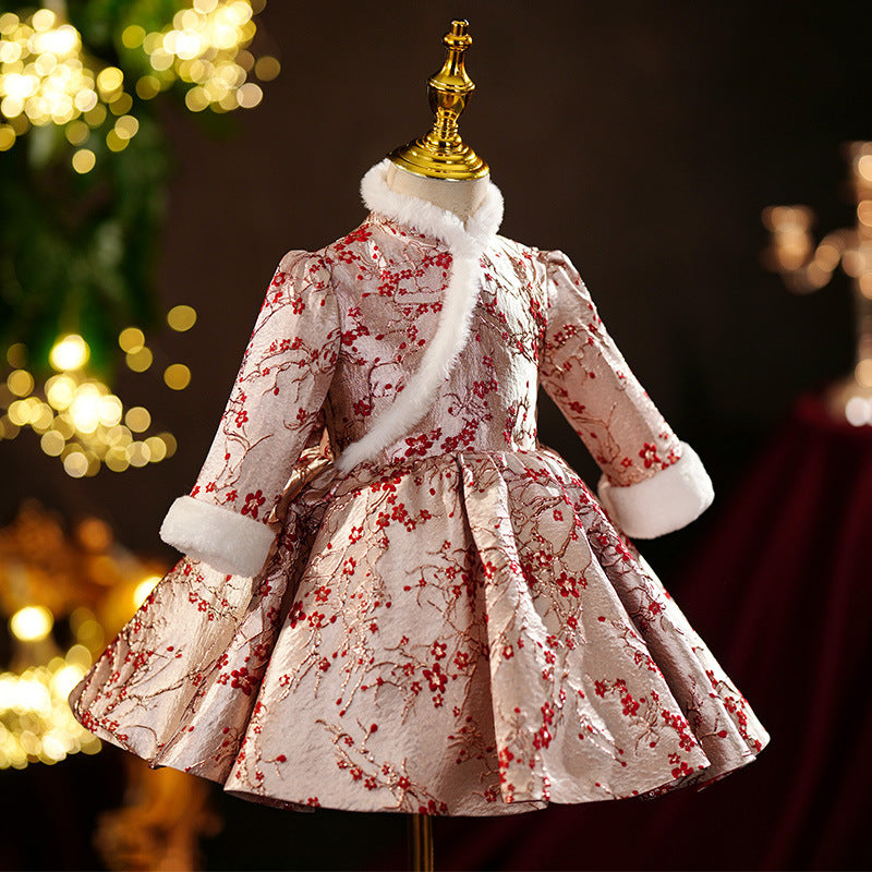 Winter Cute Baby Girl Puffy Long Sleeve Christmas Dress Toddler Birthday Princess Dress Winter Cute Baby Girl Puffy Long Sleeve Christmas Dress Toddler Birthday Princess Dress