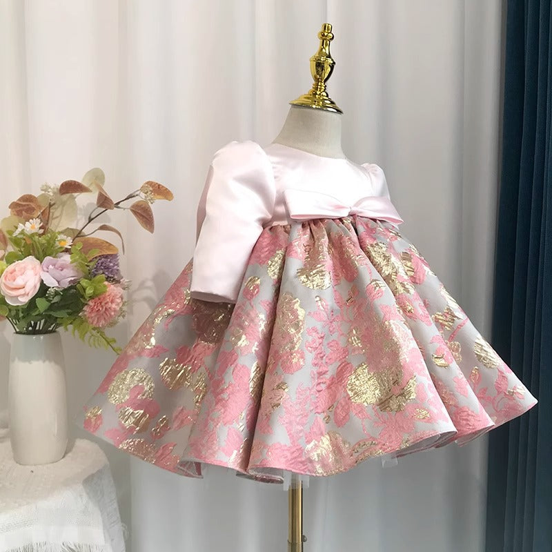 Baby Cute Girl Embroidery Autumn Dress Toddler Pageant First Communion Princess Dress