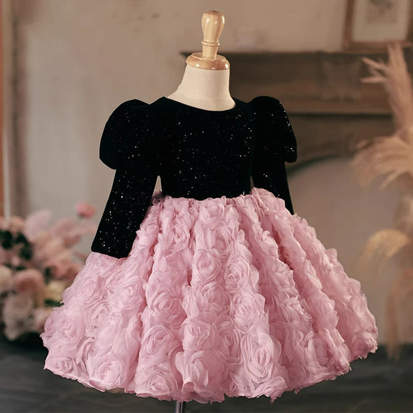 Cute Baby Girl Christmas Dress Toddler Pageant First Birthday Princess Dress