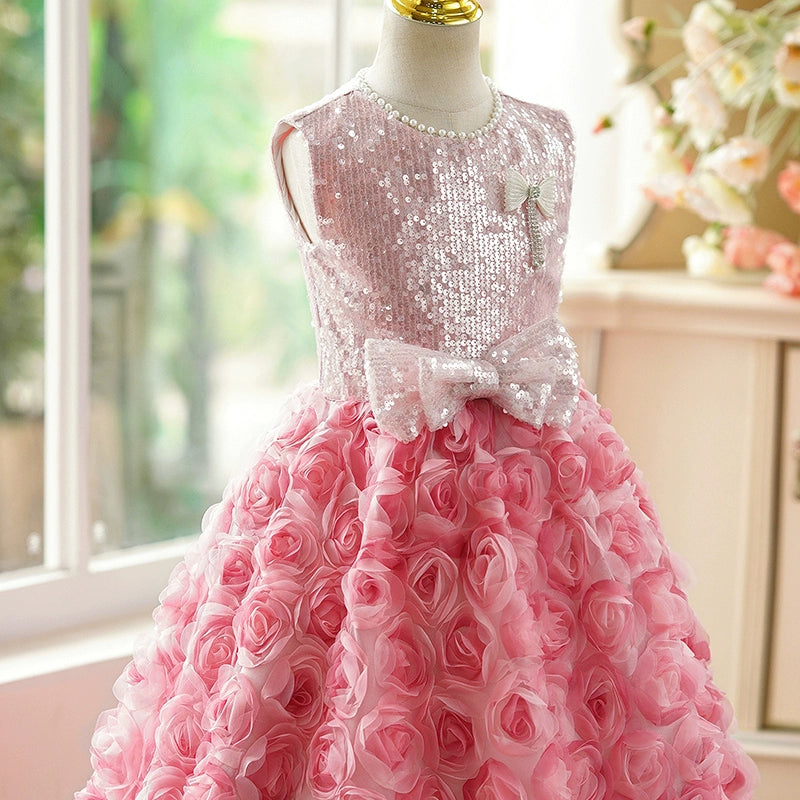 Cute Baby Girl Beauty Pageant Dress Toddler Birthday Party Princess Dress