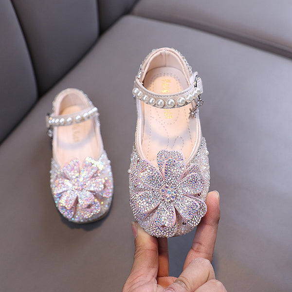Girls' Autumn New Diamond Princess Shoes