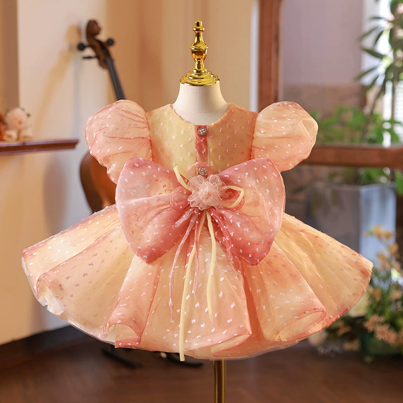Elegant Baby Girl Pageant Dresses Toddler Party Dresses, Orange / 4-5 Years (120cm) Elegant Baby Girl Pageant Dresses Toddler Party Dresses, Orange / 4-5 Years (120cm)