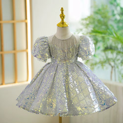Girls Cute Sequins Pageant Dress Toddler Birthday Princess Dress
