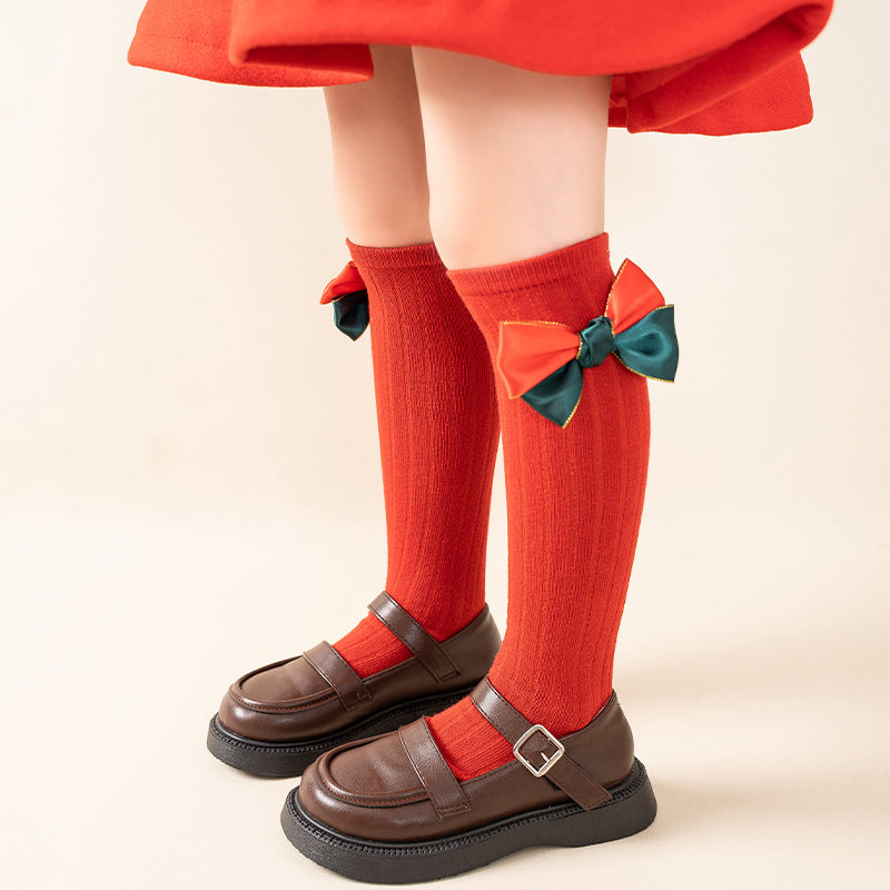 Girls' New Year Christmas Mid-calf Socks