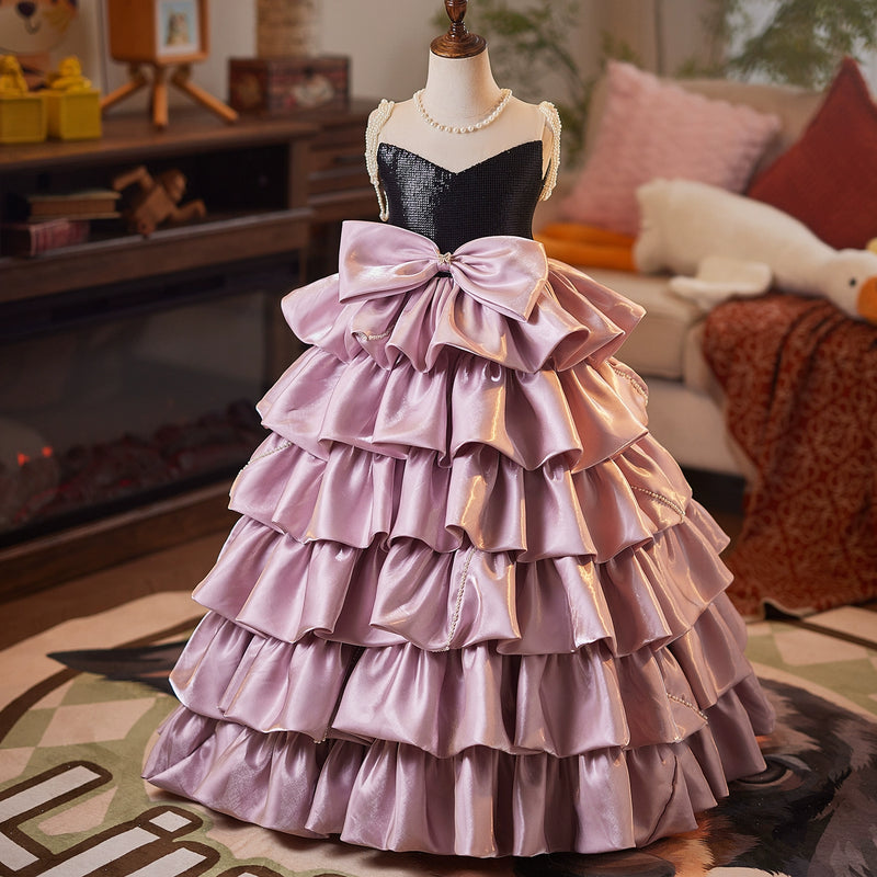 Girls Elegant Dresses Girls Birthday Sequin Dress Children's Prom Dress