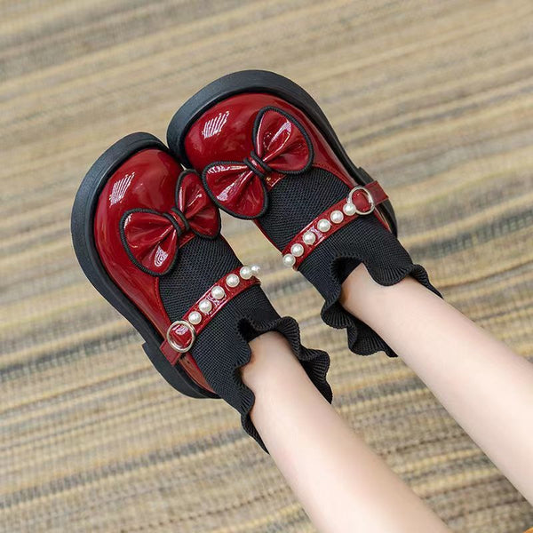 Baby Winter Princess Leather Boots Plus Velvet Red Boots