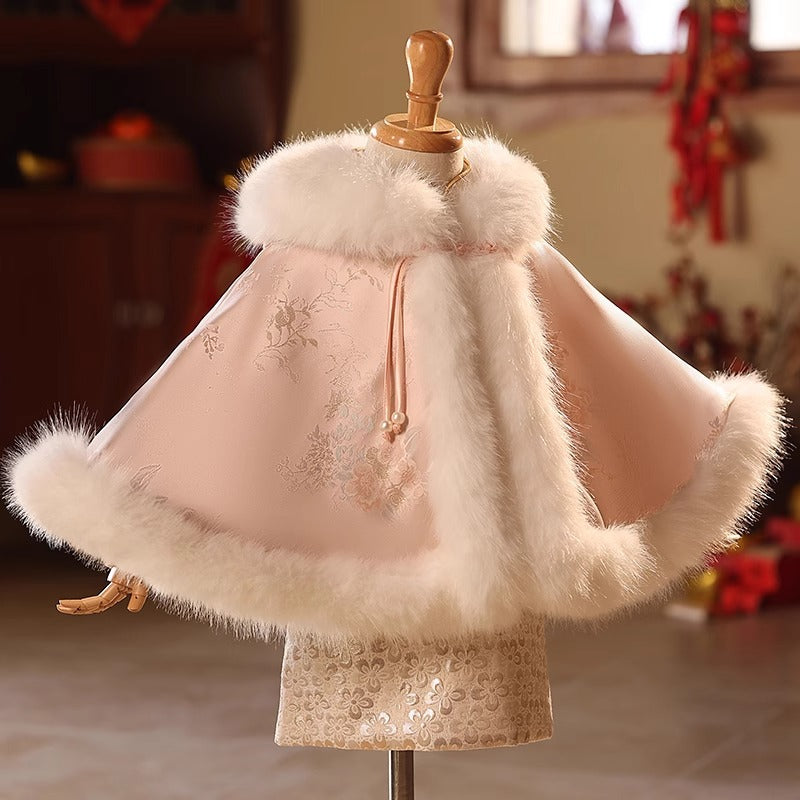 Children's Shawl Winter Thickened Girls' New Year Windbreaker