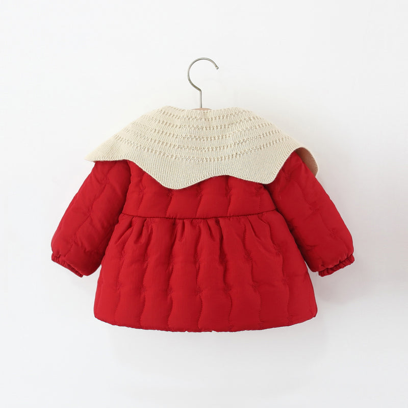 Girls' Winter Bow-knot Cotton Coat