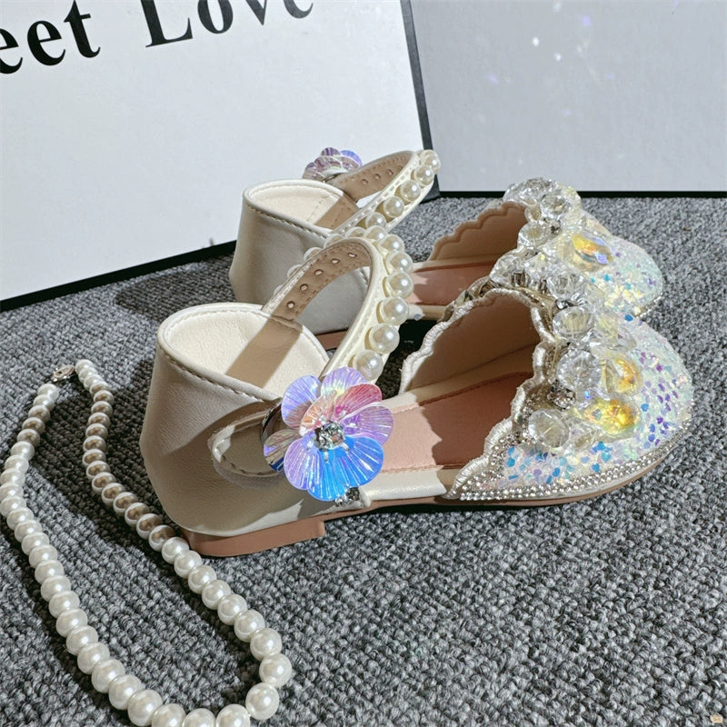 Girls Rhinestone Pendant Fantasy Princess Shoes