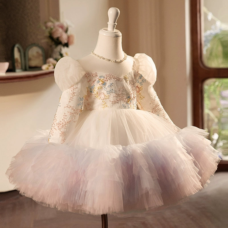 girls long sleeve dress Girls Long Sleeve Birthday Princess Dress Girls Pageant Dress