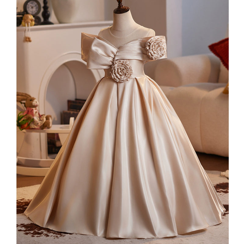 Girls Champagne Ball Gowns Girls Birthday Princess Dress Flower Girl Dress