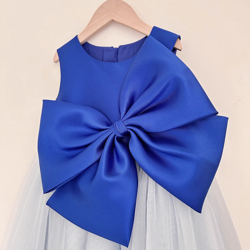 Children's Birthday Sleeveless Dress Girls Mesh Puffy Dress